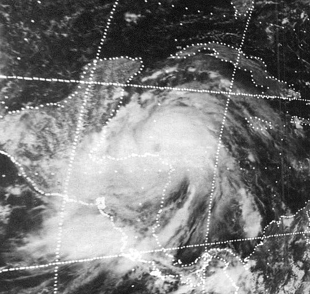 Satellite view of a powerful hurricane.