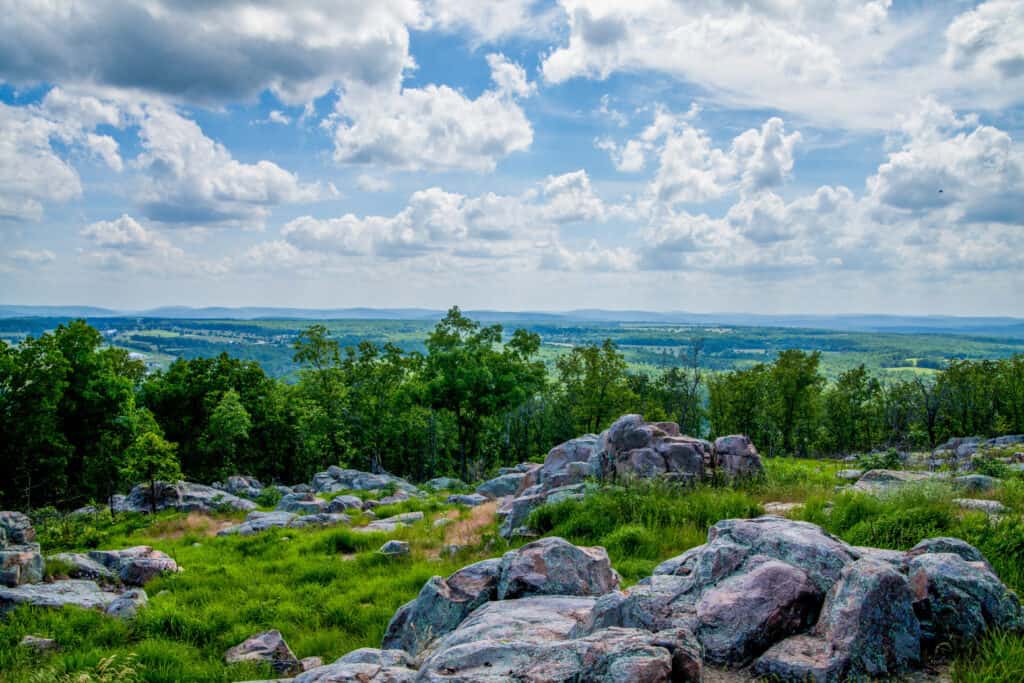 In Missouri a “knob” refers to an isolated area and “lick” means salt spring or salt lick.