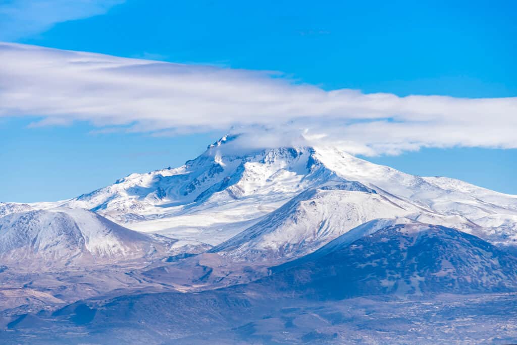 Erciyes is a large volcano.