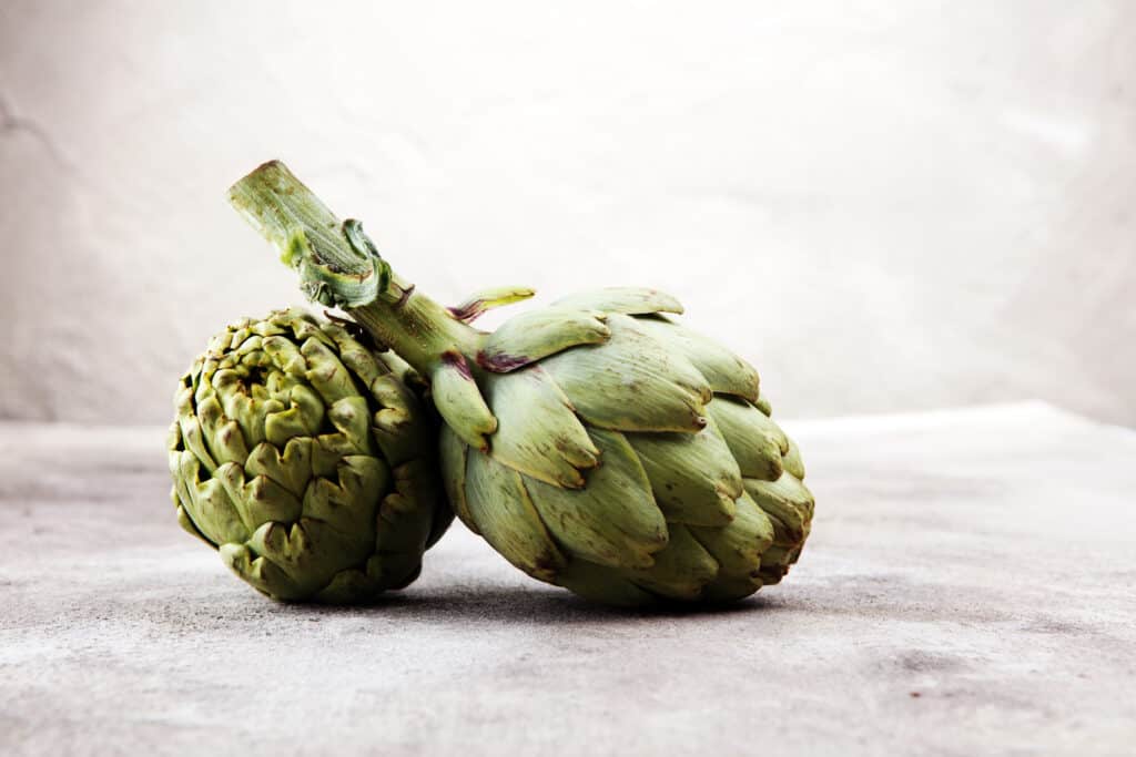 Two artichokes