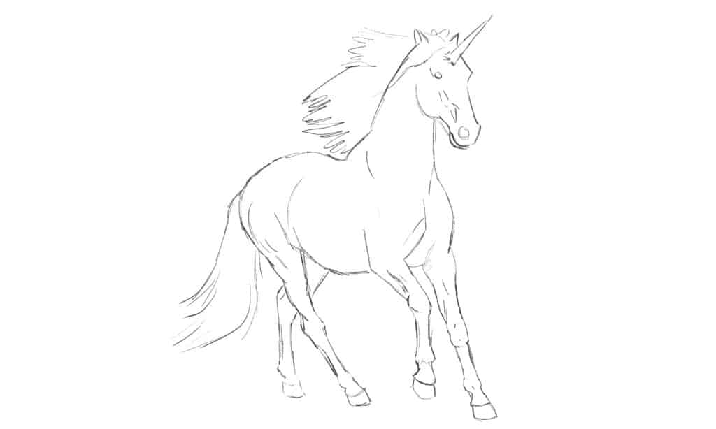 Unicorn drawing outline