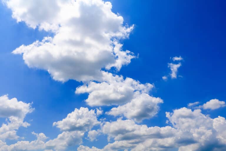 white clouds in blue sky