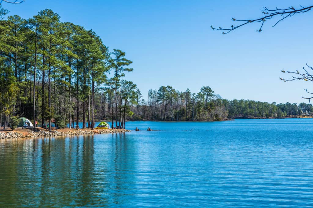 Crystal blue water of Lake Murray in South Carolina