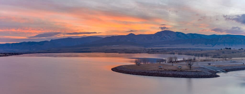 Winter,Sunset,At,Chatfield,-,A,Panoramic,Sunset,View,Of