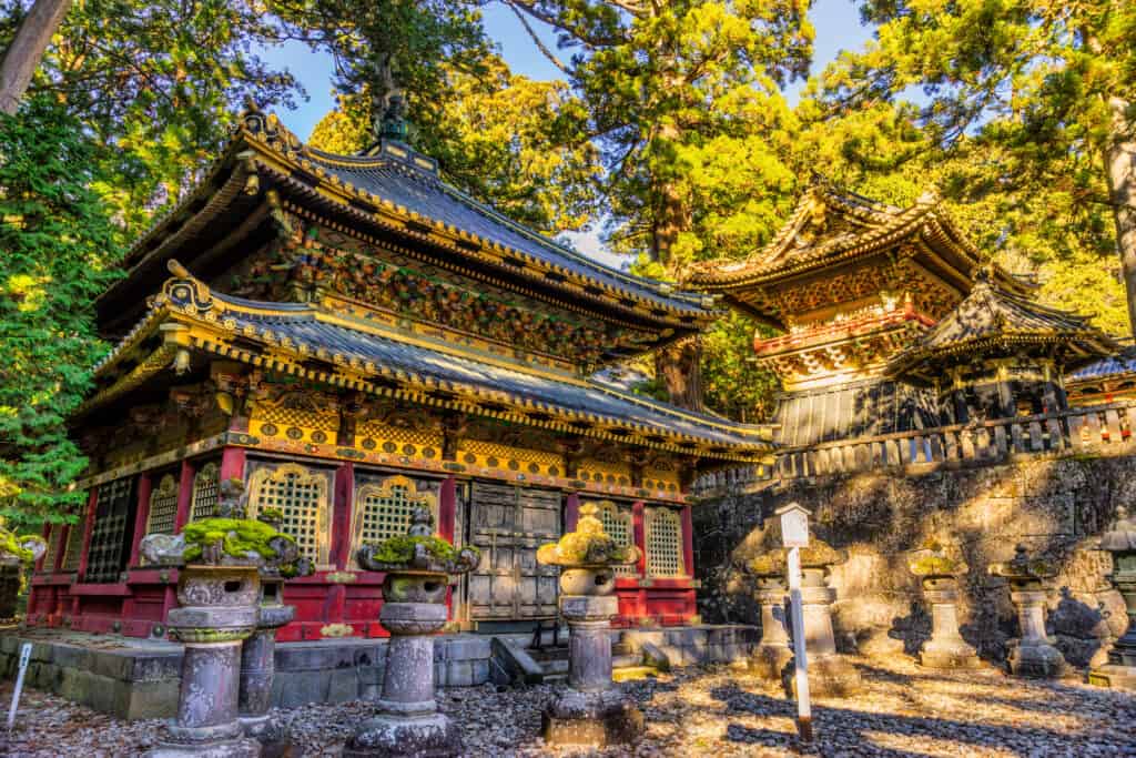 A 17th-century Shinto shrine in Nikko, Japan, at sunrise