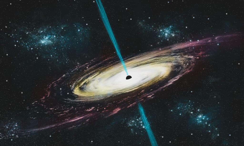 Vụ nổ tia gamma thoát ra tại các cực của lỗ đen và bắn vào không gian