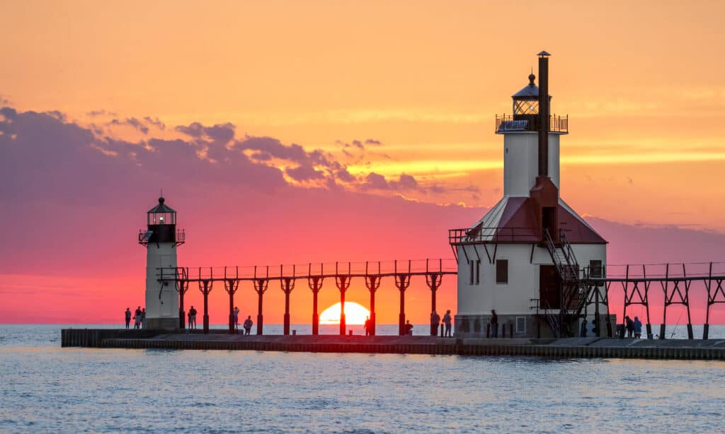 St. Joseph North Pier Inner and Outer Lighthouses