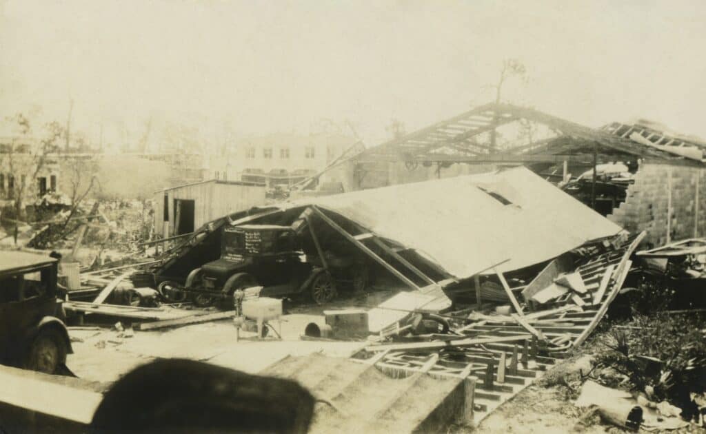 Damage in Florida following the okeechobee hurricane