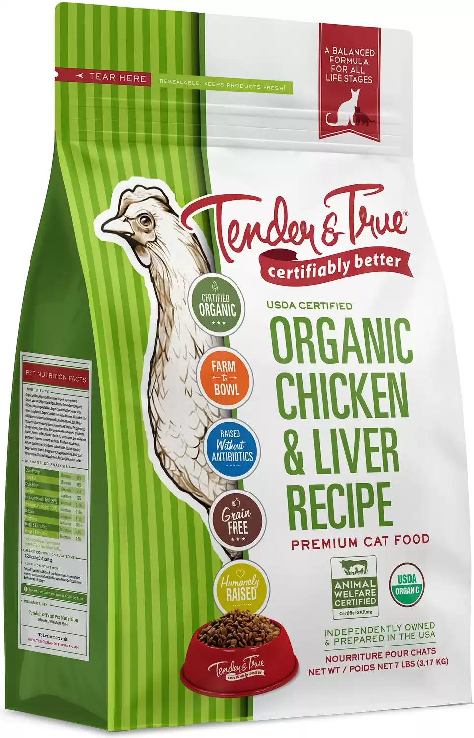 Tender & True Organic Grain-Free Dry Cat Food