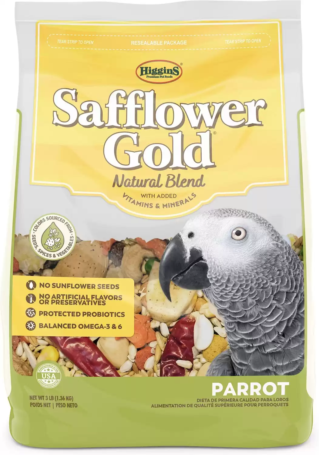 Higgins Safflower Gold Parrot Food