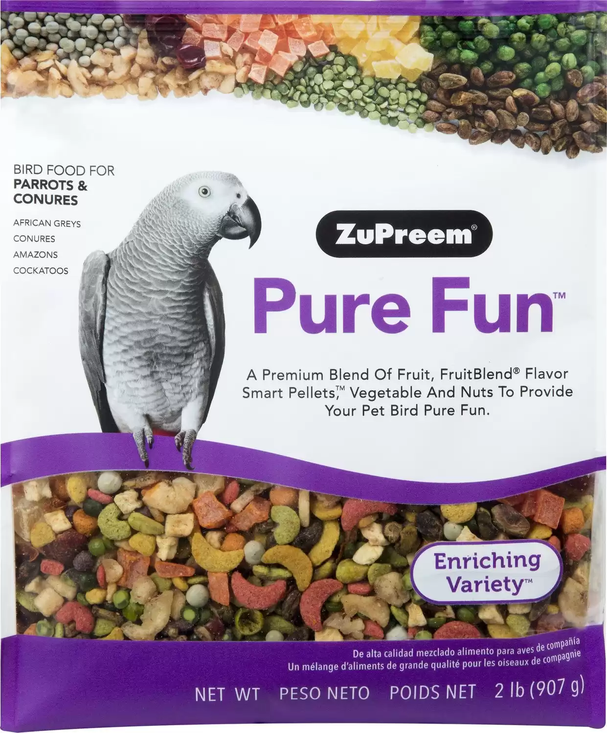 ZuPreem Pure Fun Parrot & Conure Bird Food
