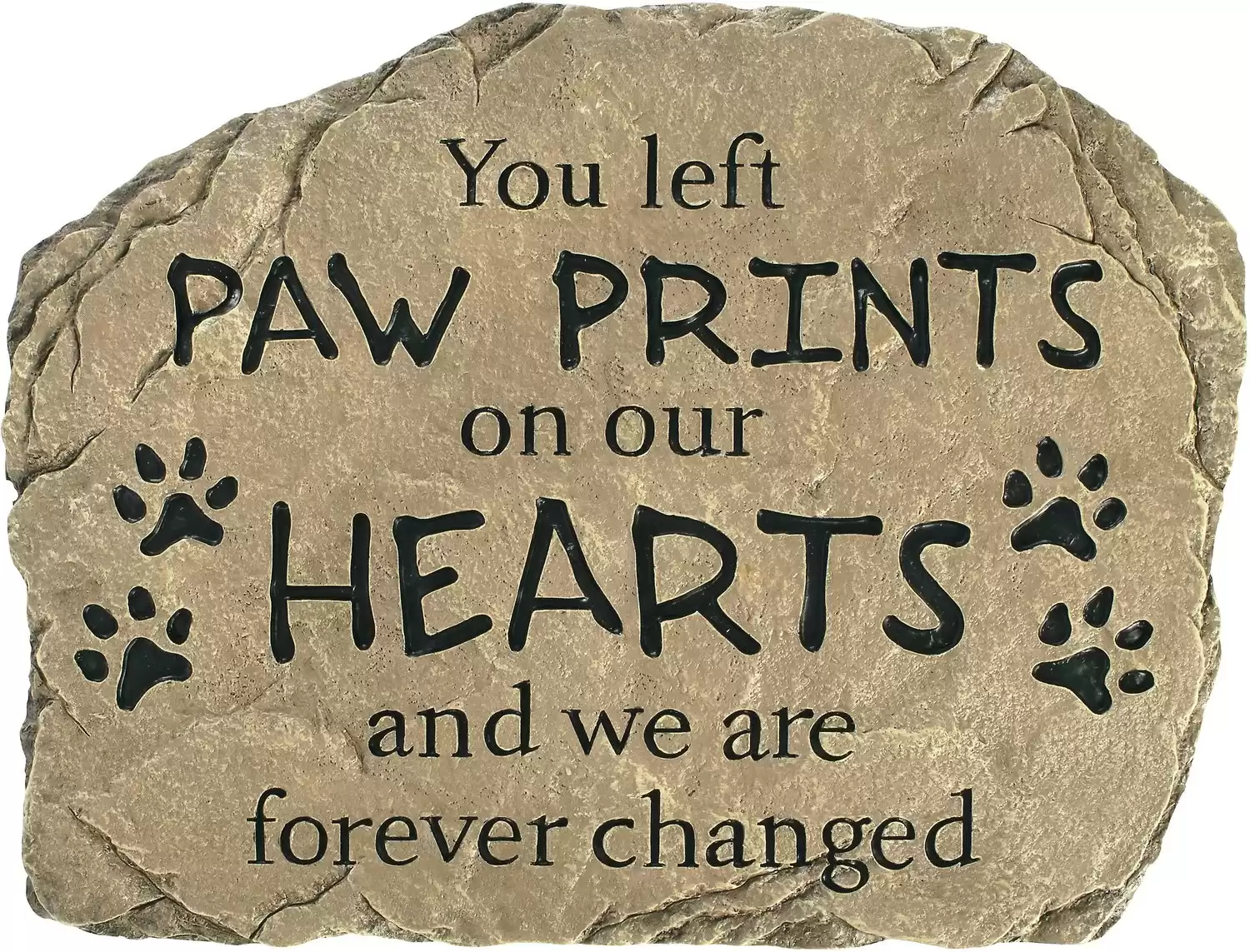 Carson Industries Paw Prints On Our Hearts Sand Stone