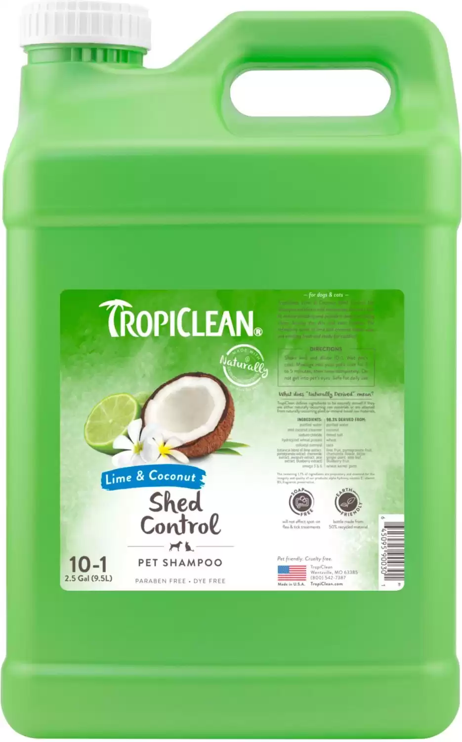 TropiClean Lime & Coconut Deshedding Dog Shampoo