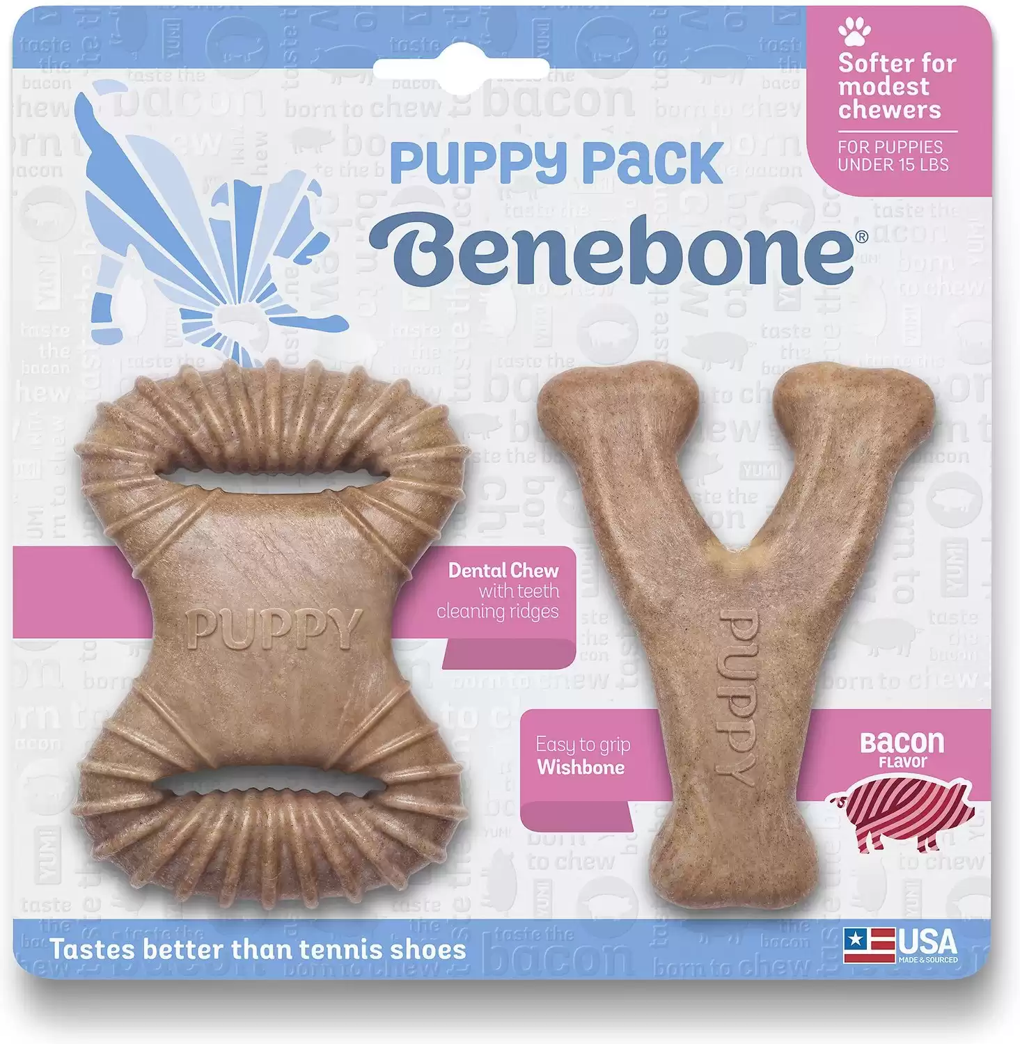 Benebone Bacon Flavor Tough Puppy Chews