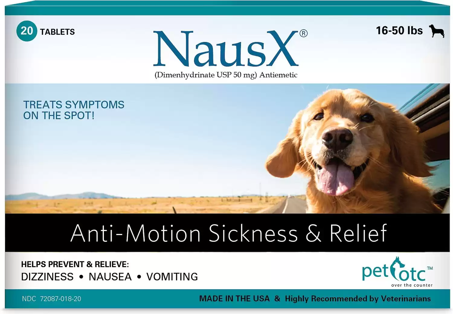 Nausx Anti-Motion Sickness & Relief For Dogs