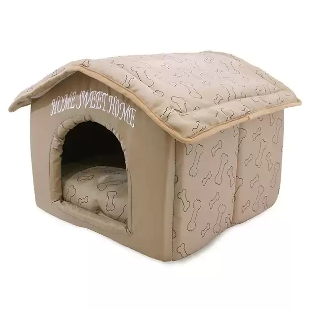 BEST PET SUPPLIES Home Sweet Home Plush Covered Cat & Dog Bed