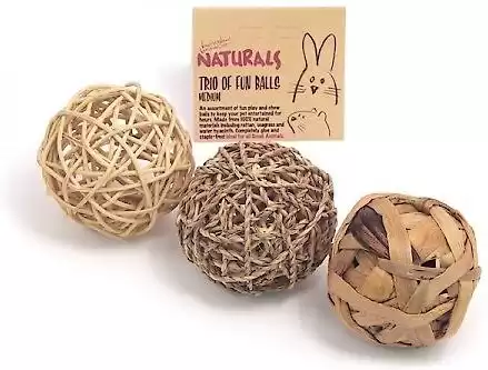 Naturals by Rosewood Trio of Fun Balls Small Pet Toy