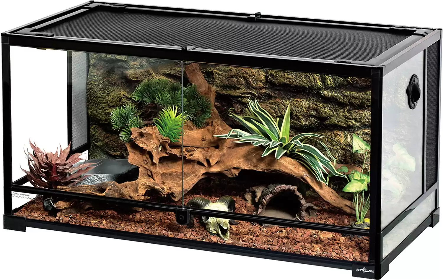 REPTI ZOO Double Hinge Glass Reptile Terrarium