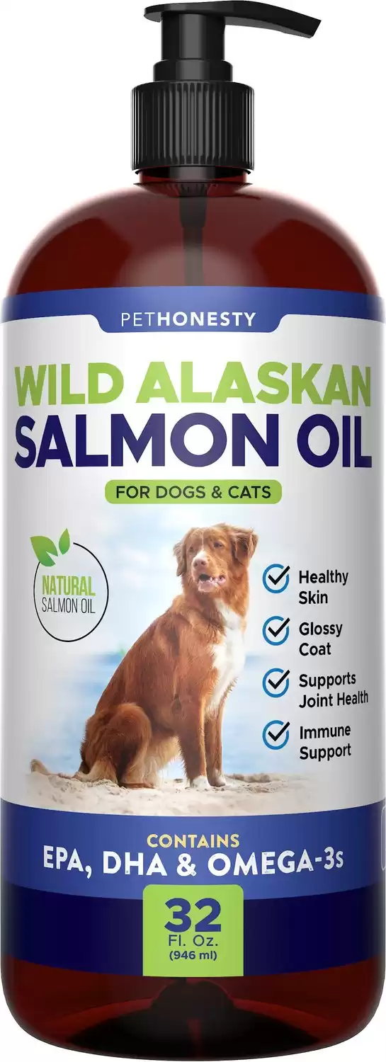 PetHonesty Wild Alaskan Salmon Oil Liquid Supplement for Dogs & Cats