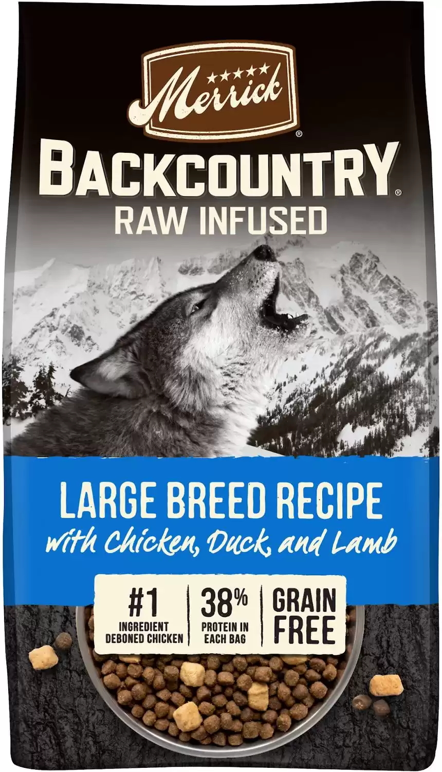 Merrick Backcountry Raw Infused Grain-Free Dry Dog Food Large Breed Recipe, 20-lb bag