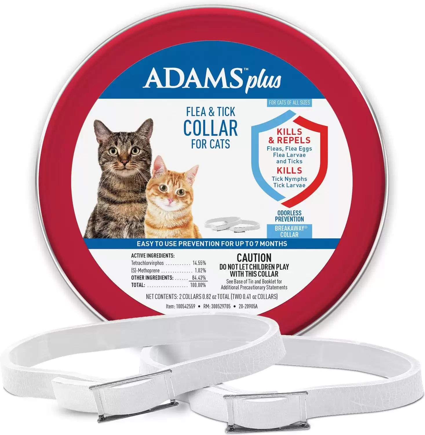 Adams Flea & Tick Collar for Cats, 2 Collars