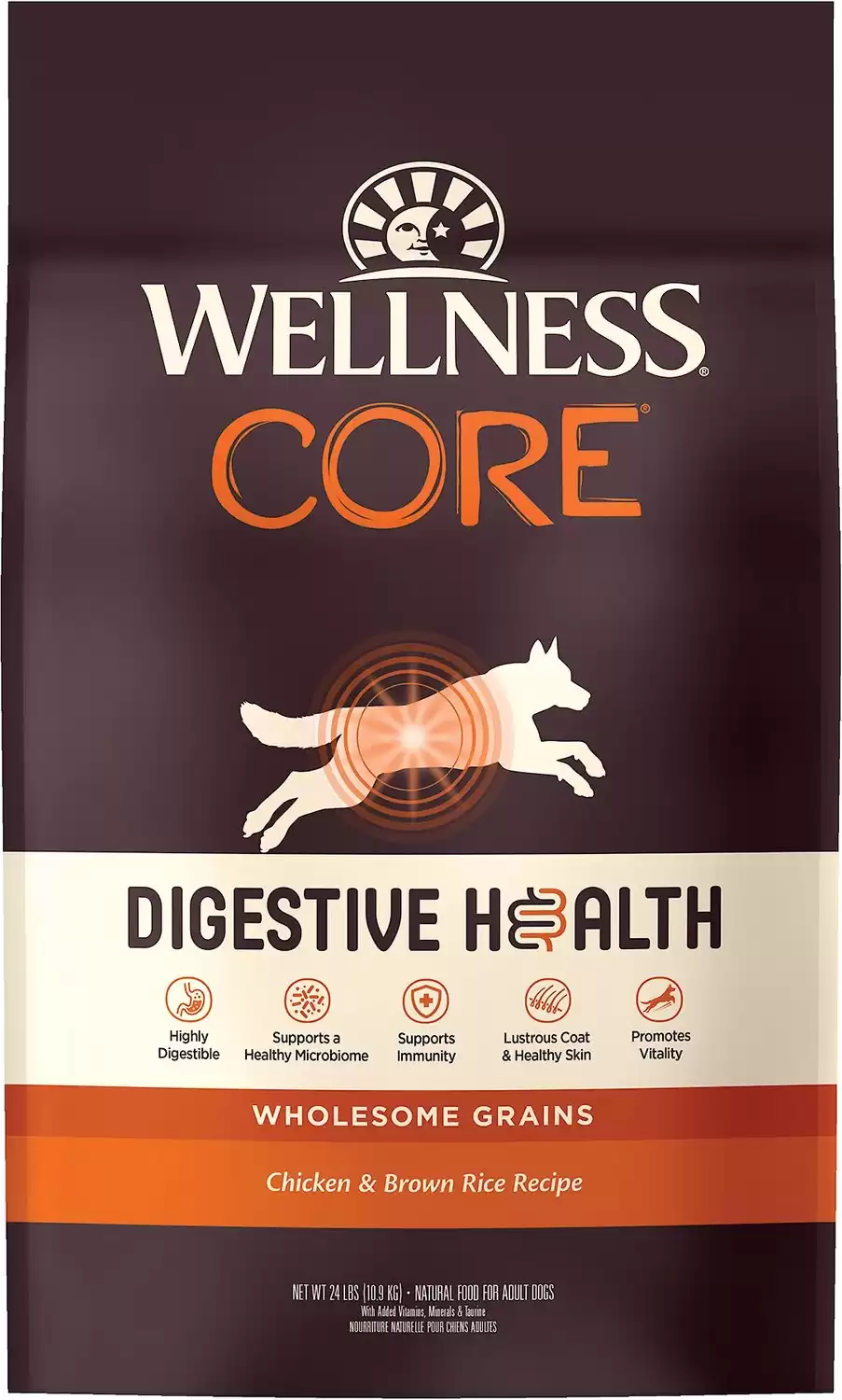 Wellness CORE Digestive Health Wholesome Grains Chicken & Brown Rice Recipe Dry Dog Food