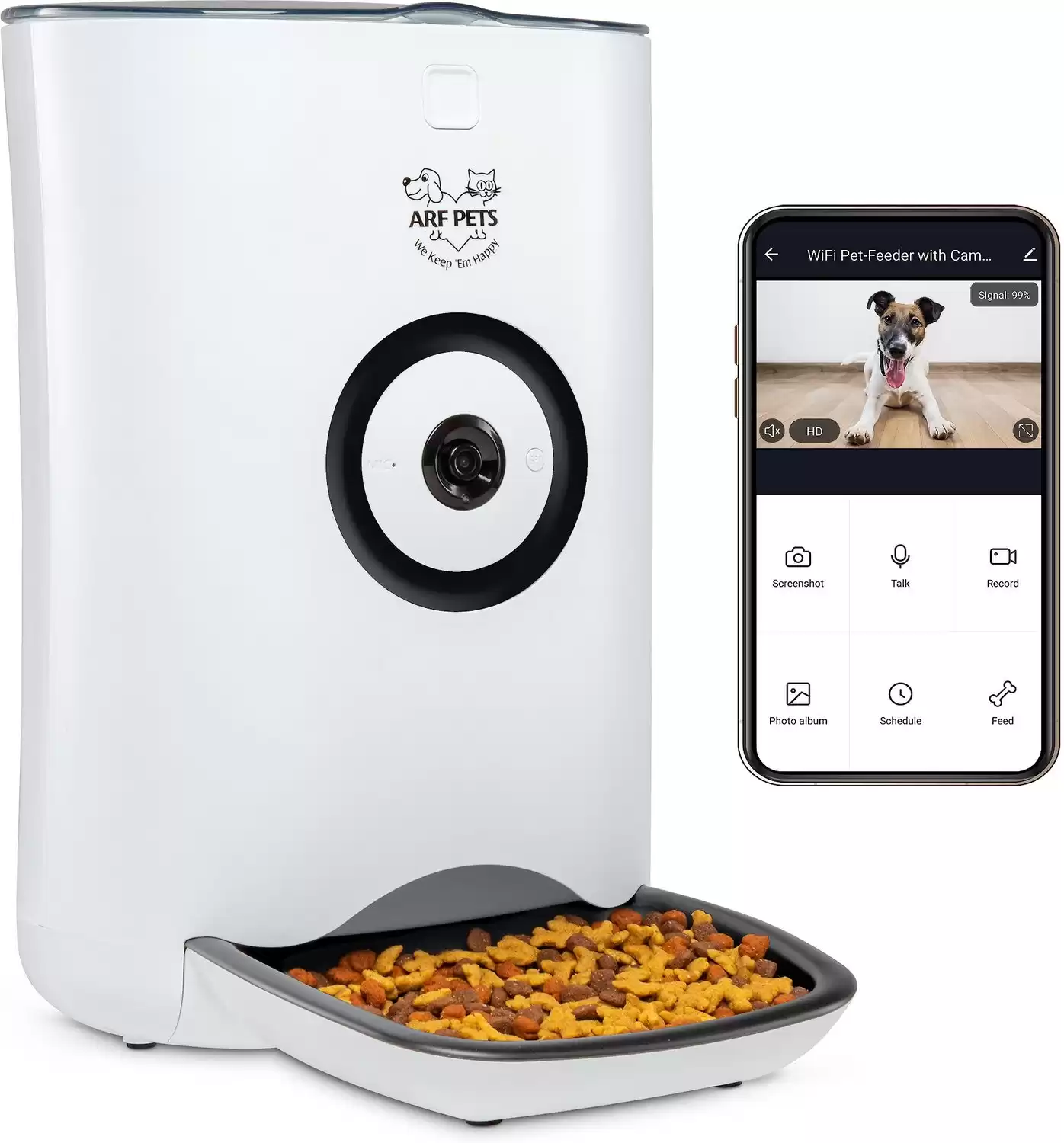 Arf Pets Smart Automatic Wi-Fi Enabled Pet Feeder with HD Camera
