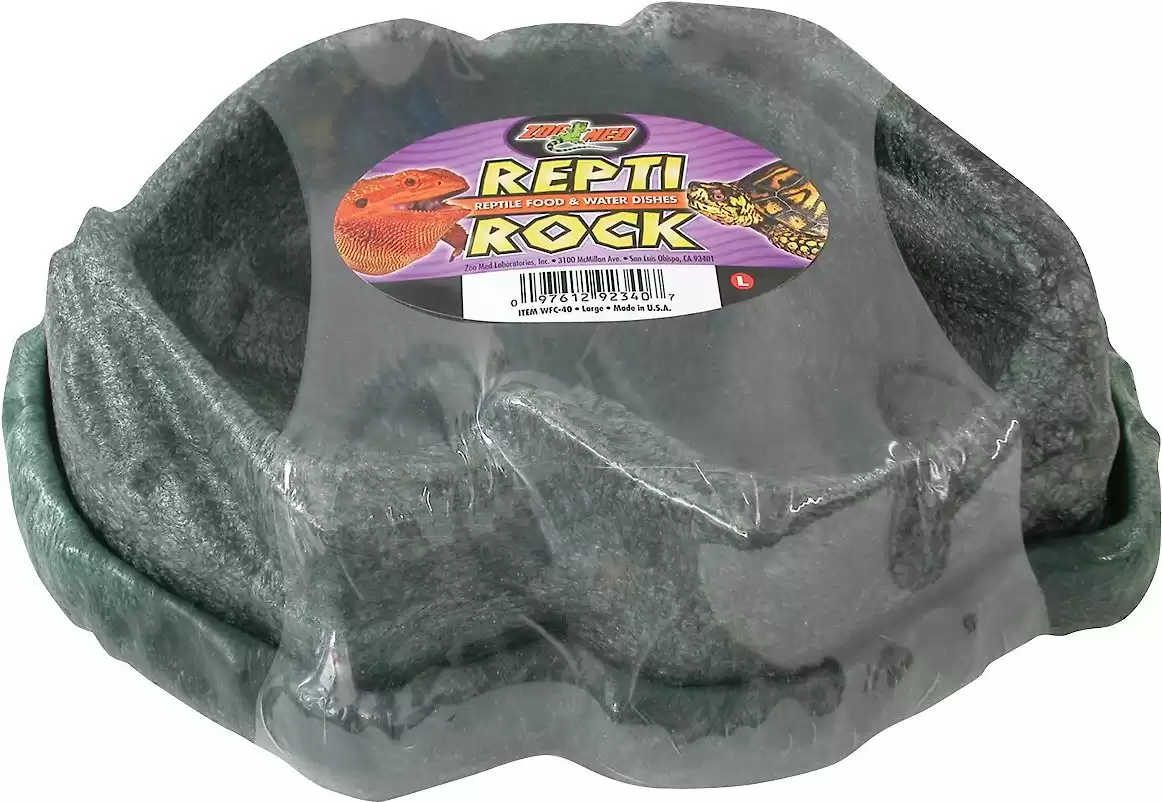 Zoo Med Repti Rock Food/Water Dish Reptile Bowl, Large