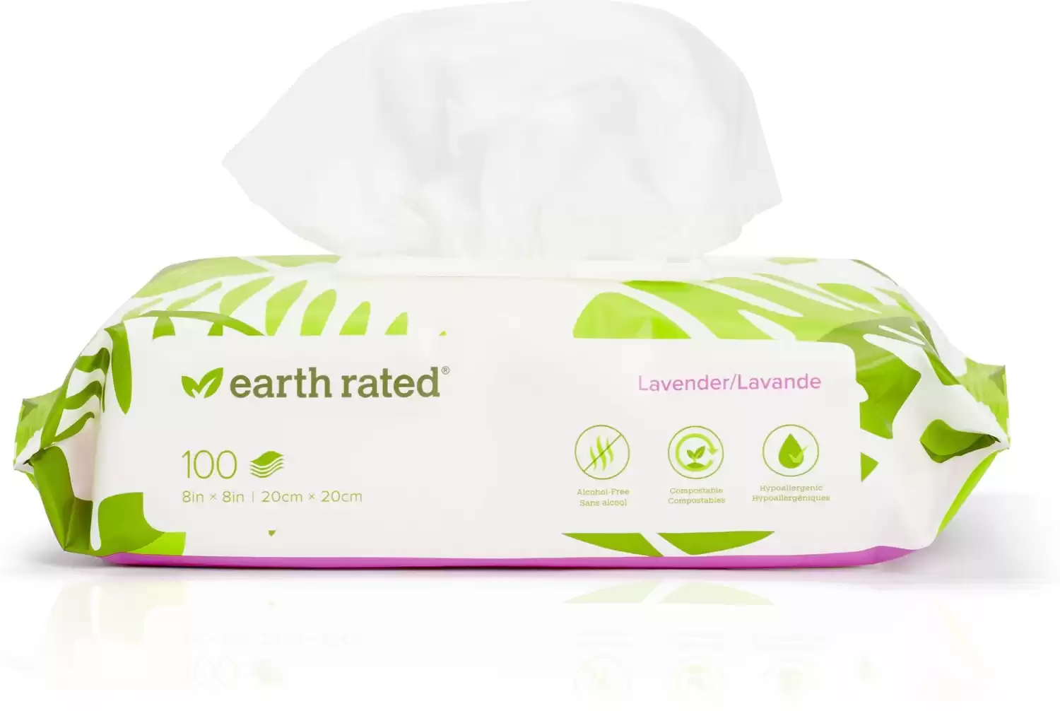 Earth Rated Dog Wipes, Thick Plant Based Grooming Wipes, Lavender Scented