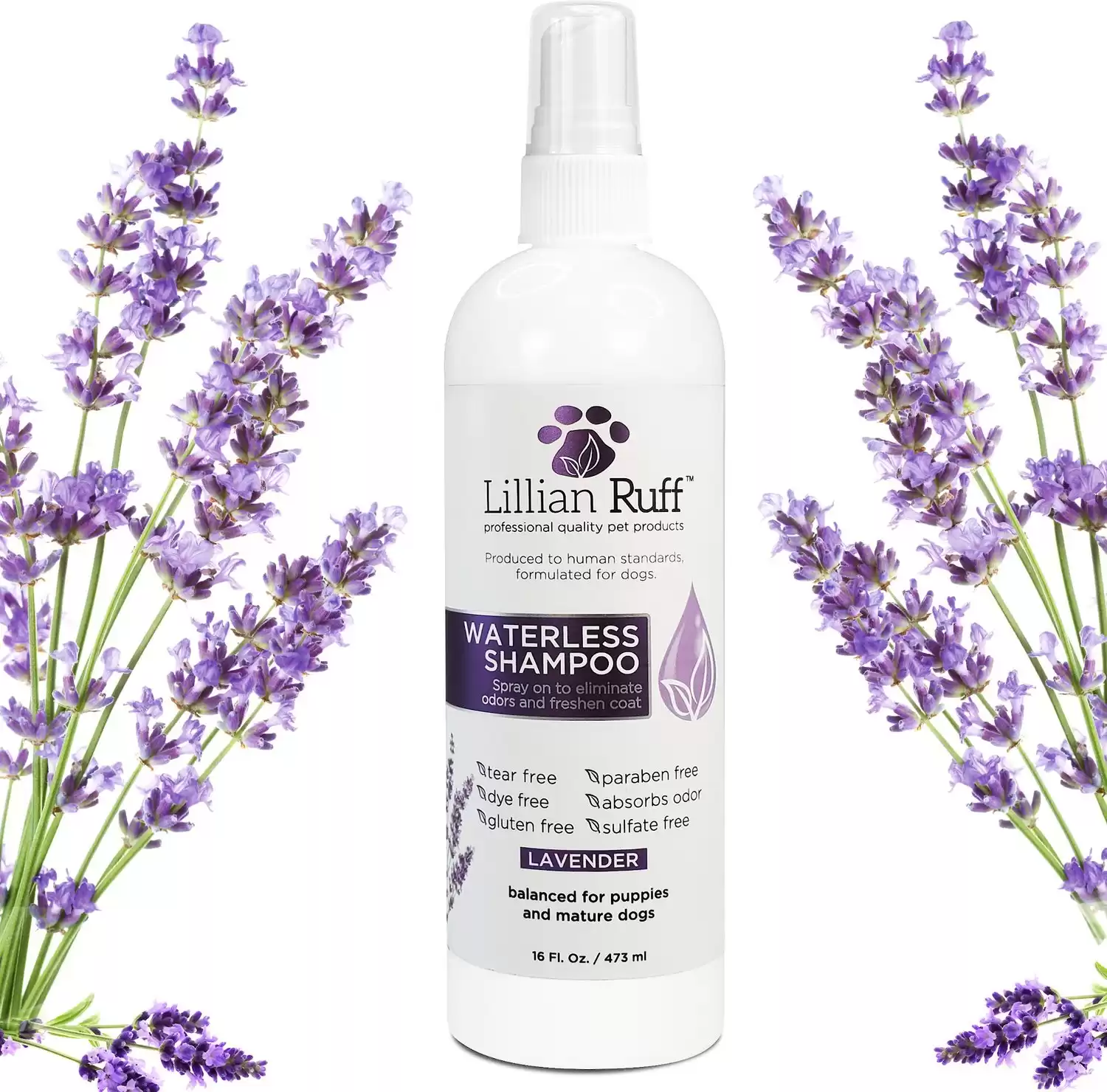 Lillian Ruff Waterless Lavender Dog & Cat Shampoo