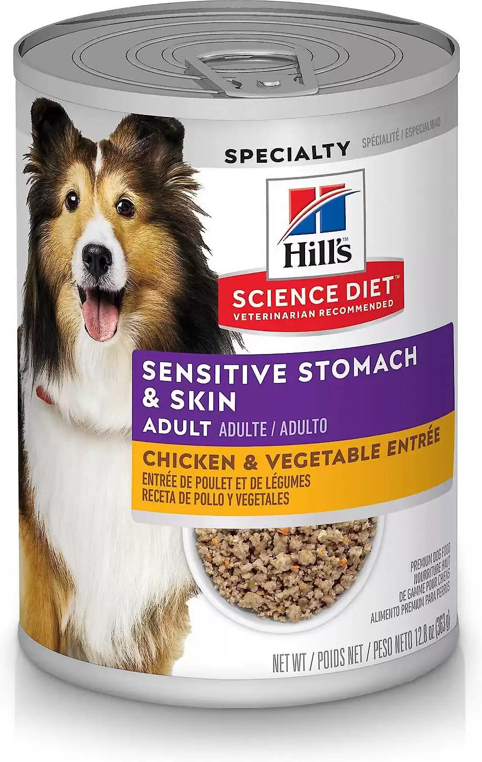 Hill’s Science Diet Adult Sensitive Stomach & Skin Chicken & Vegetable Entrée Canned Dog Food