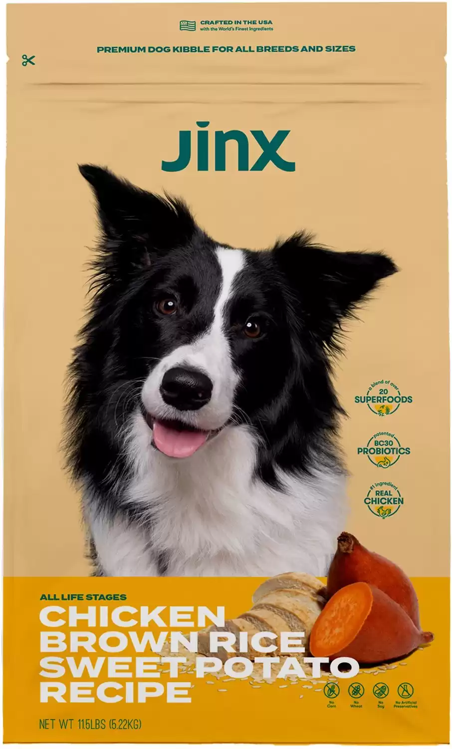 Jinx Chicken, Brown Rice, Sweet Potato Kibble Dry Dog Food