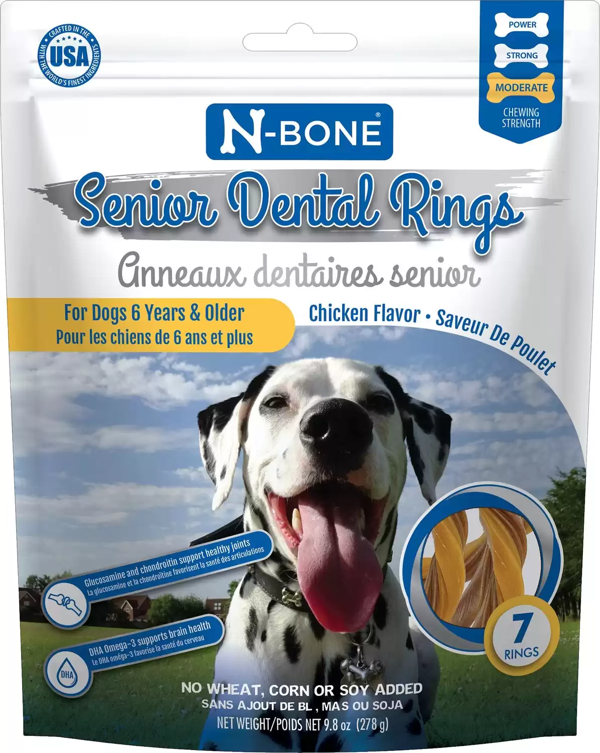 N-Bone Chicken Flavored Dental Rings Senior Dog Treats