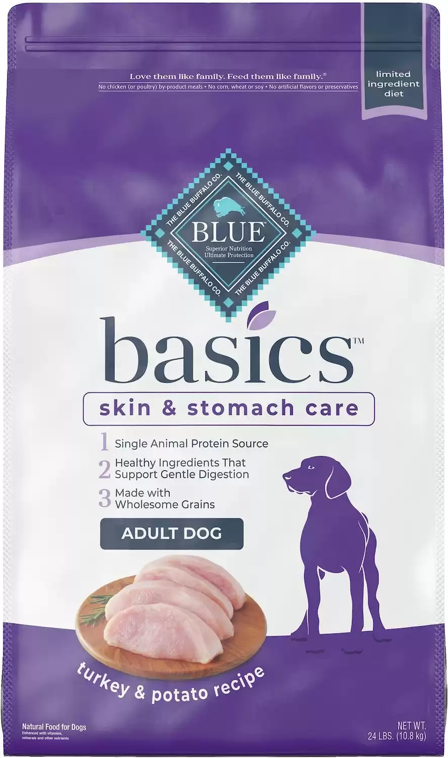 Blue Buffalo Basics Skin & Stomach Care Turkey & Potato Recipe Adult Dry Dog Food