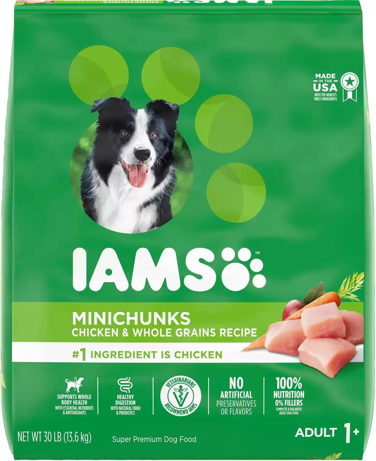 Iams Adult MiniChunks Small Kibble High Protein Dry Dog Food