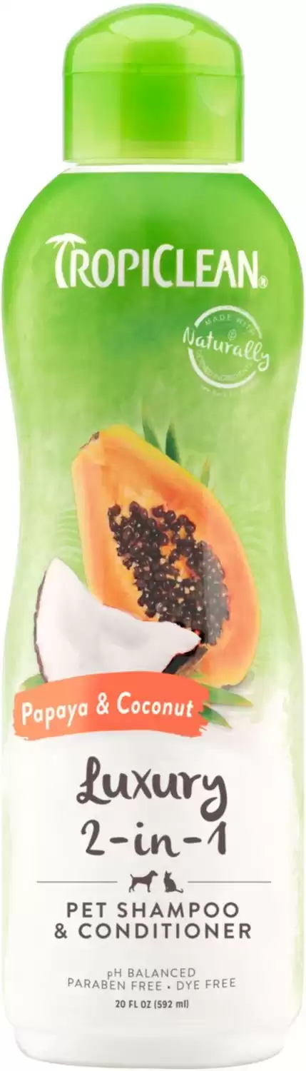 TropiClean Luxury 2 in 1 Papaya & Coconut Pet Shampoo & Conditioner