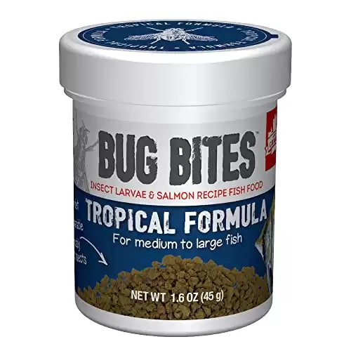 Fluval Bug Bites Tropical Fish Food, Large Granules for Medium to Large Sized Fish, 1.59 oz., A6578