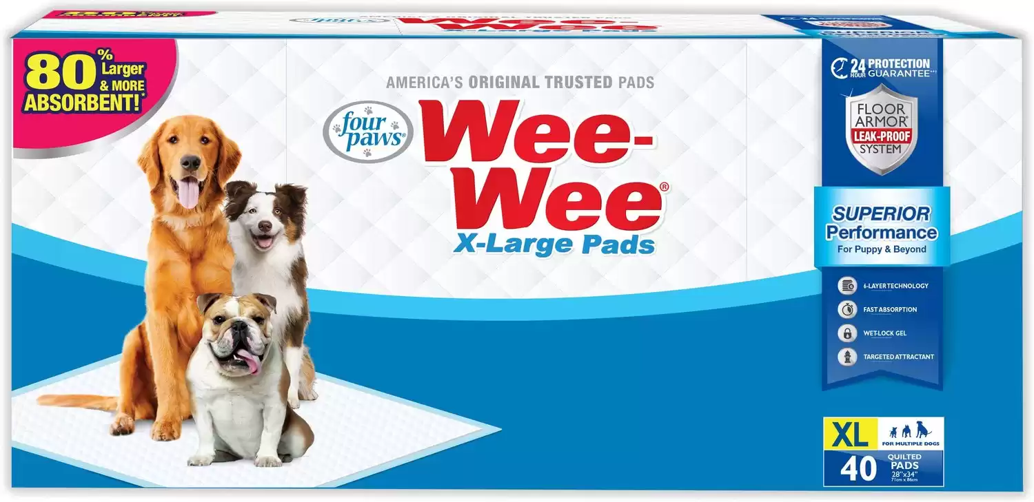 Wee-Wee Extra Large Puppy Pee Pads, 28 x 34-in, Unscented