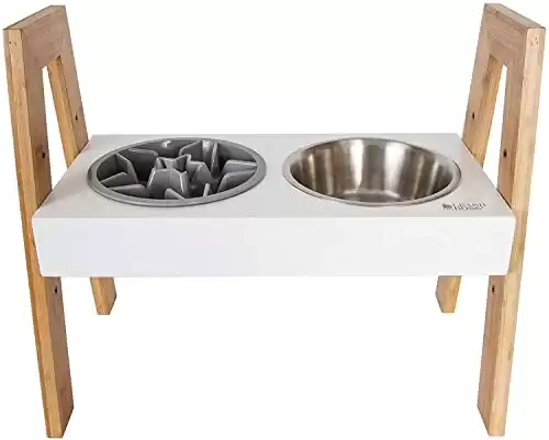 Leashboss Elevated Slow Feed & Water Bowl