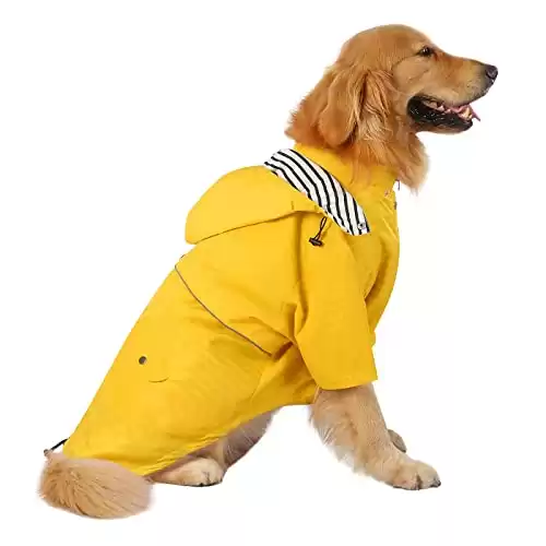 HDE Double Layer Dog Raincoat with Hood