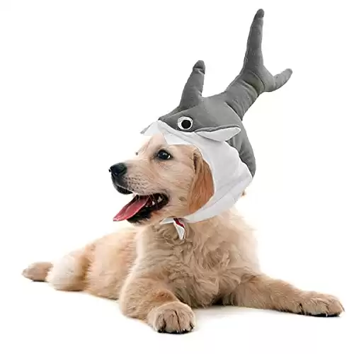 CooShou Pet Halloween Costume Dog Shark Hat Dog Shark Headgear