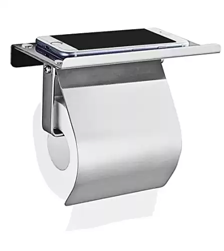 yeavs Toilet Paper Holder with Phone Shelf and Waterproof Cover