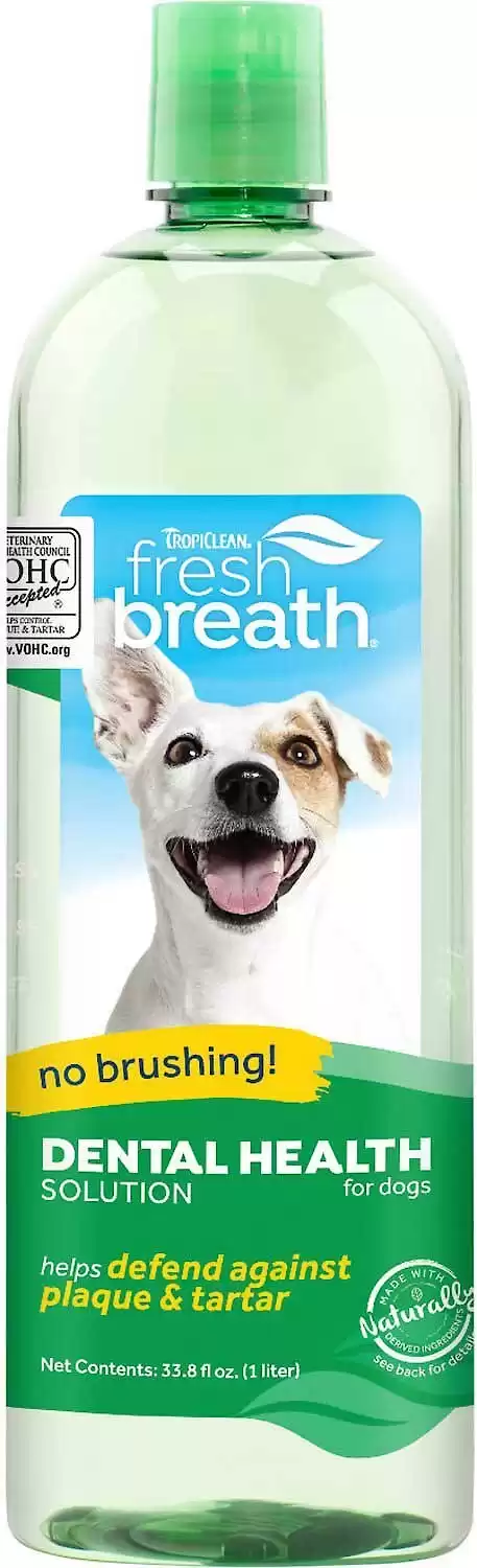 TropiClean Fresh Breath Dental Health Solution Dog Dental Water Additive