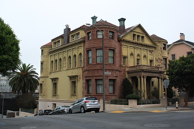 Shot of the exterior of the Whittier Mansion, San Francisco, CA