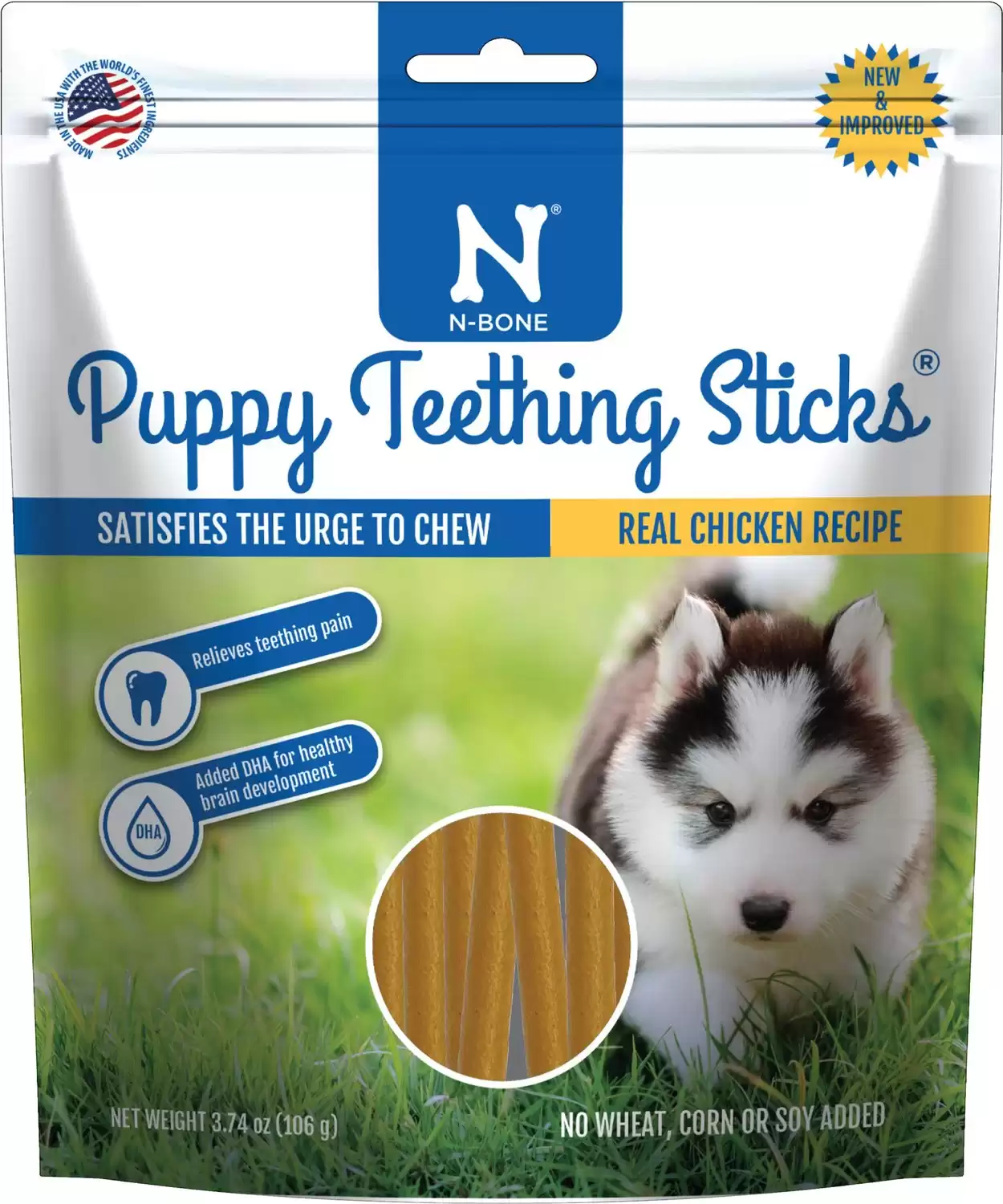 N-Bone Puppy Teething Sticks Chicken Flavor Dog Treats