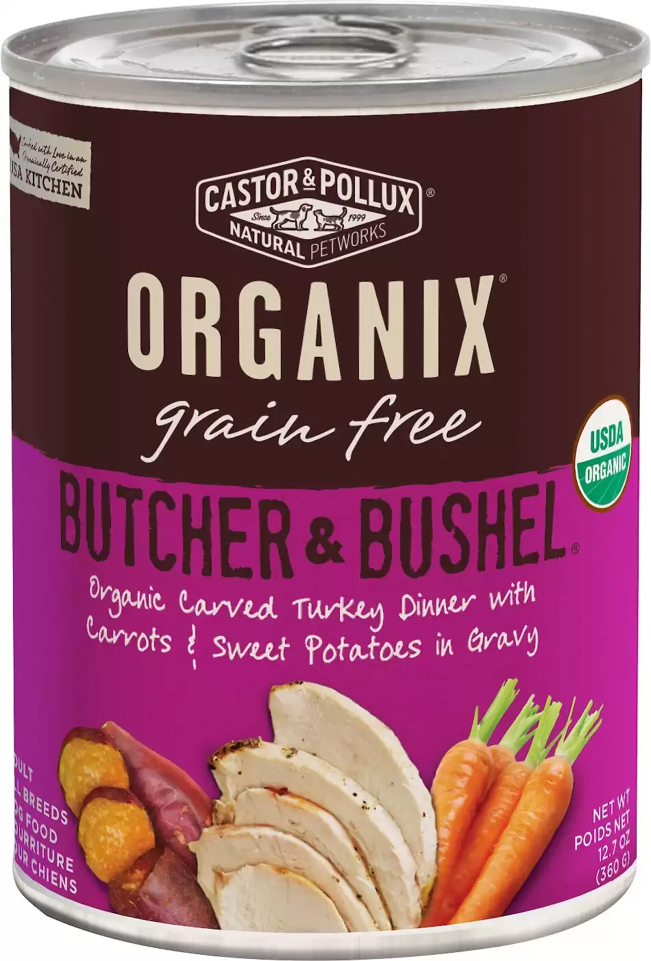 Castor & Pollux Organix Grain-Free Butcher& Bushel Organic Carved Turkey Dinner in Gravy