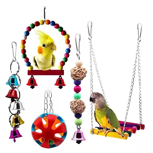 BWOGUE 5-Piece Bird Toy Set