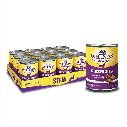 Wellness Thick & Chunky Natural Grain Free Canned Dog Food, Chicken Stew