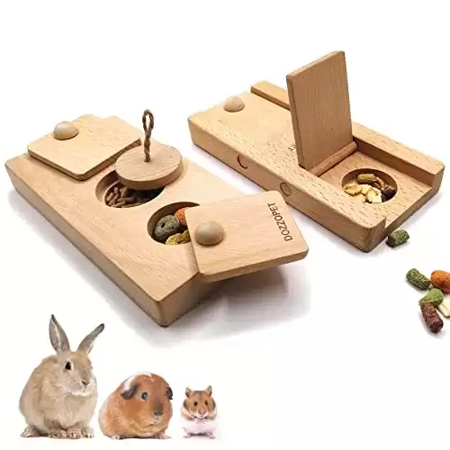 DOZZOPET Wooden Enrichment Foraging Toy for Small Pet
