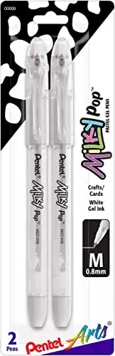 Pentel Arts Milky Pop Pastel Gel Pen, White Ink